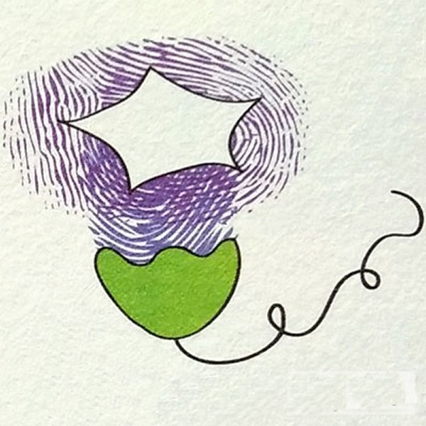 牵牛花指印画教程 儿童指印画图片
