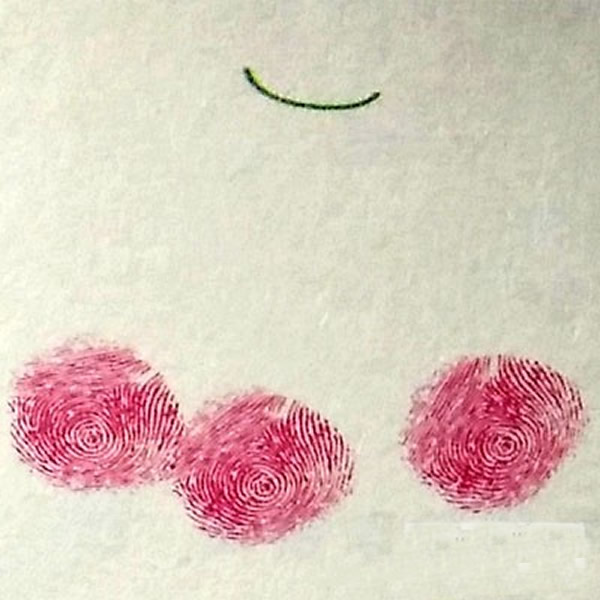 樱桃指印画步骤教程 手指画图片简单幼儿园
