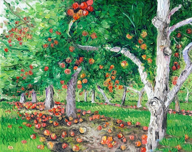 秋天的儿童画 秋天的果园儿童画
