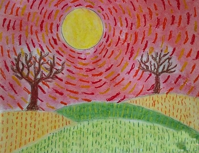 秋天的儿童画 美丽的秋天儿童画简单