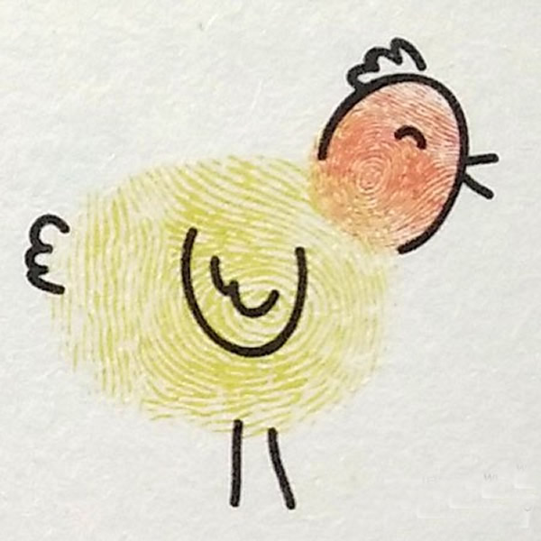 幼儿园手指印画母鸡教案 幼儿手指画作品