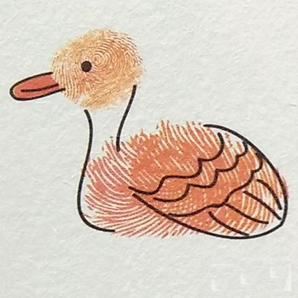 鸭子指印画教程 小动物指印画/手指画图片