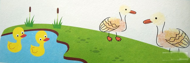 鸭子指印画教程 小动物指印画/手指画图片