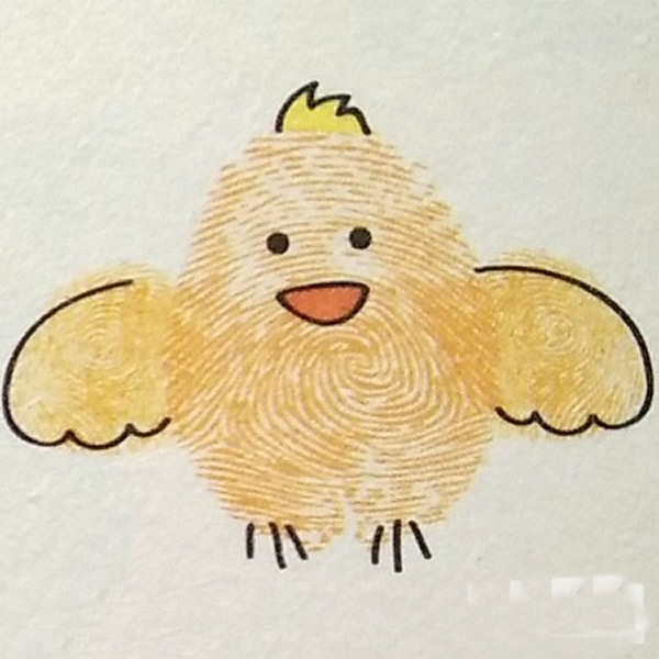小班手指印画小鸡教案/手指画图片