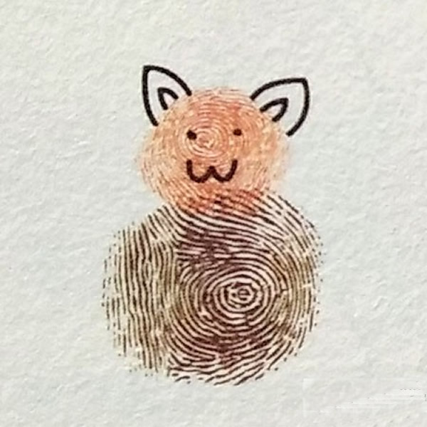 蝙蝠手指印画教程步骤/手指画图片