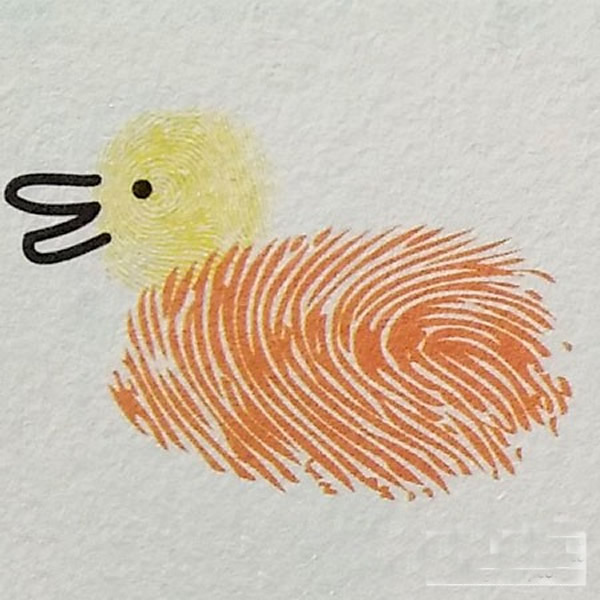 小鸭子指印画教程 鸭子怎么画最简单画法/手指画图片