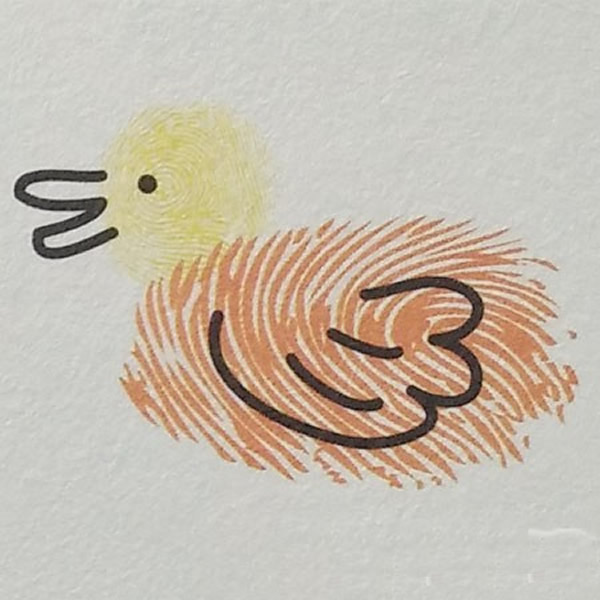 小鸭子指印画教程 鸭子怎么画最简单画法/手指画图片