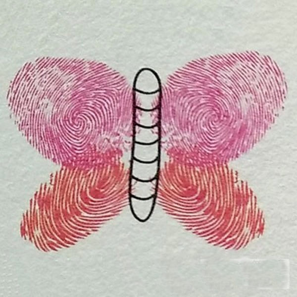 蝴蝶手指印画教案 简单好看的蝴蝶怎么画/手指画图片