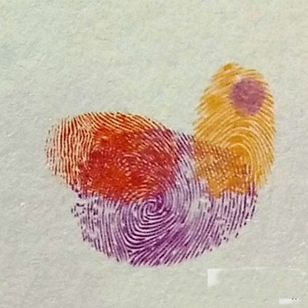 鸳鸯指印画教程 小班美术手指印画教案/手指画图片
