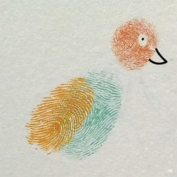 鸽子指印画教程 怎么画鸽子好看又简单/手指画图片