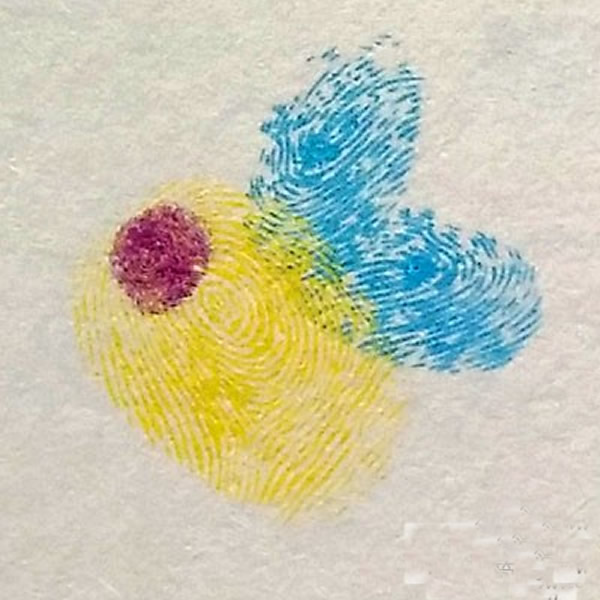 蜜蜂指印画教程 儿童画勤劳的小蜜蜂/手指画图片