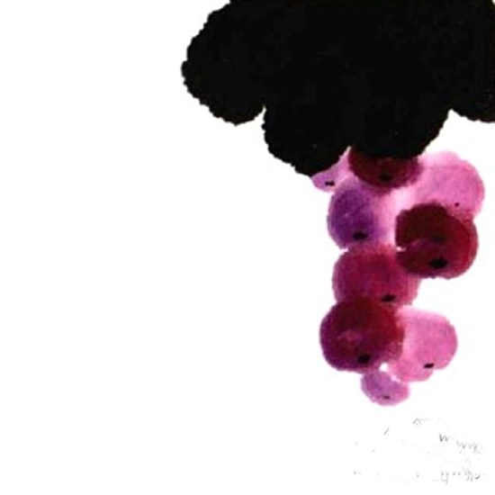 水墨葡萄的画法步骤 儿童画水墨葡萄作品