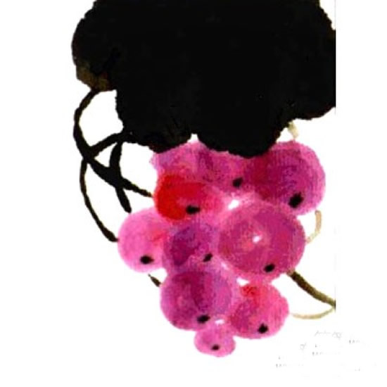 水墨葡萄的画法步骤 儿童画水墨葡萄作品