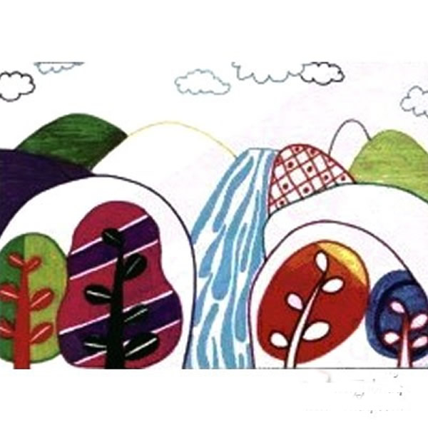 简单的风景水彩画教程 儿童画基础教程
