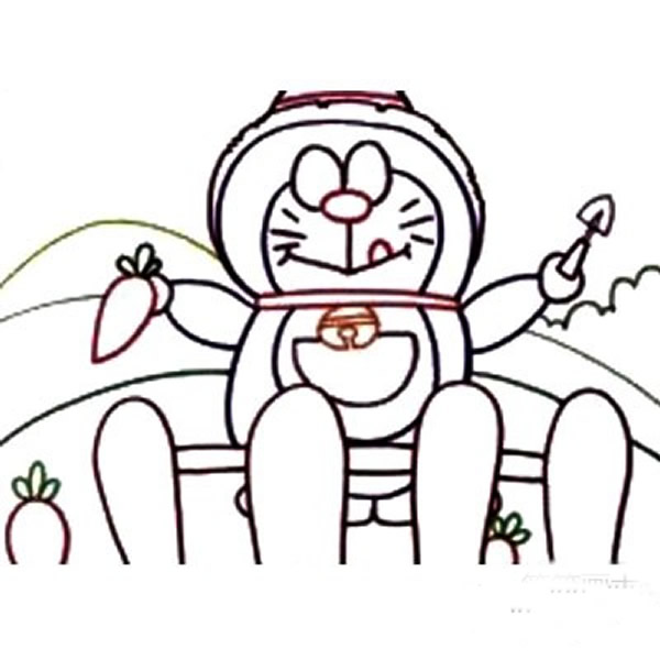 儿童画的哆啦a梦的图片 机器猫怎么画简单画法