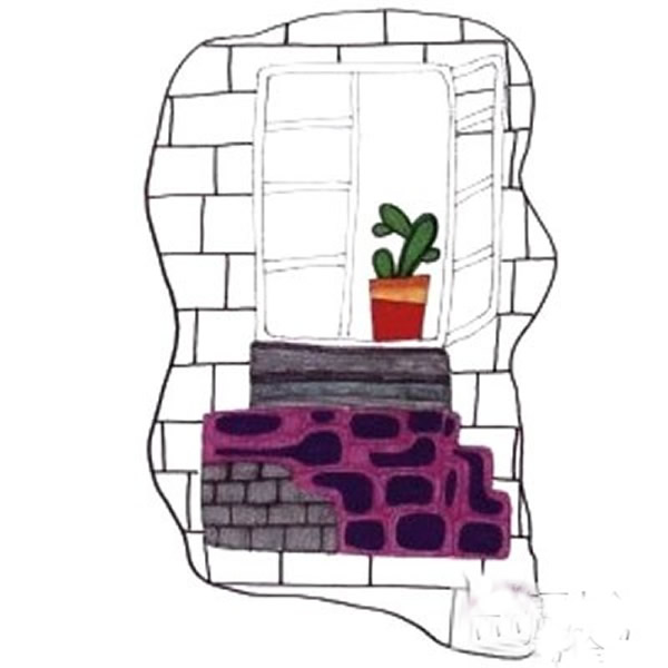 儿童画基础教程 窗外的风景创意儿童画