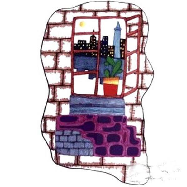 儿童画基础教程 窗外的风景创意儿童画