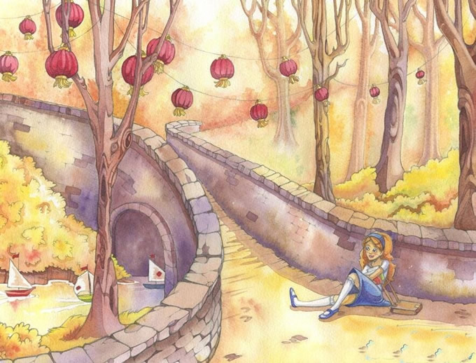 儿童画秋天的图画 秋天的图片景色儿童画