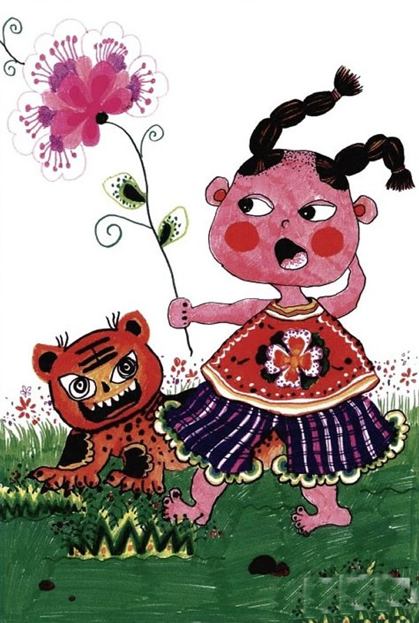 儿童水彩笔画入门教程 儿童福娃年画