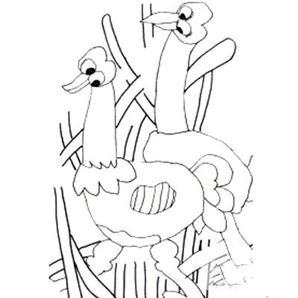 儿童画基础教程 鸵鸟水粉儿童画的画法