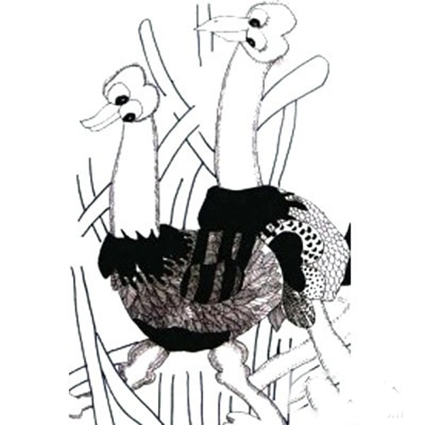 儿童画基础教程 鸵鸟水粉儿童画的画法