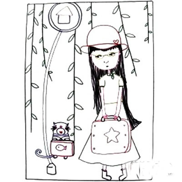 儿童画美丽的女孩 儿童画基础教程