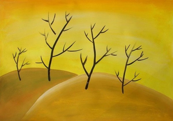 画秋天的图画 秋天的风景图片儿童画/水粉画图片
