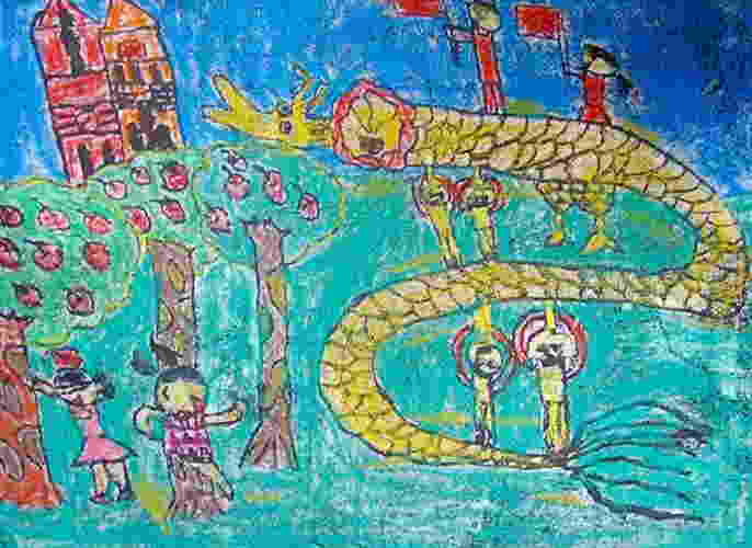 龙的儿童画 创意中国龙儿童画简笔