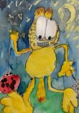 勤劳的加菲猫动物儿童画