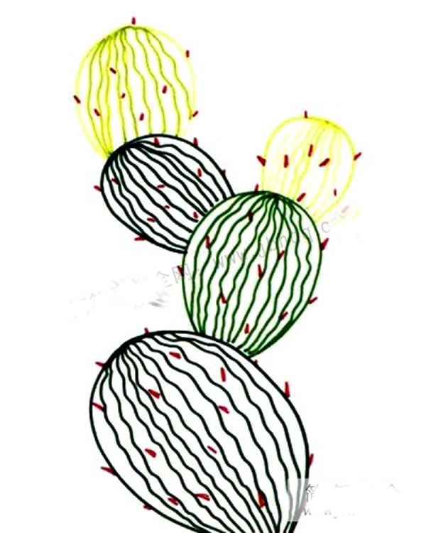 儿童水彩画仙人掌植物步骤教程 儿童画仙人掌怎么画