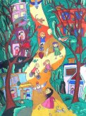 未来的绿色家园主题儿童画