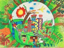 畅想绿色梦想家园儿童画