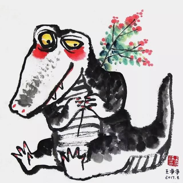 儿童水墨画作品欣赏_小鳄鱼儿童画