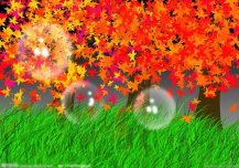 秋天的枫树林儿童画