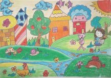 小学生儿童画绿色家园作品