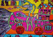 未来的环保汽车科幻画