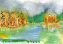 小河两岸的秋色