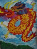 小学生儿童画龙的图片