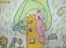 啄木鸟简易画法儿童画