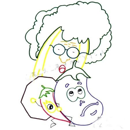 【蔬菜水彩画步骤图】小学生蔬菜创意儿童画