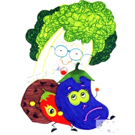 【蔬菜水彩画步骤图】小学生蔬菜创意儿童画