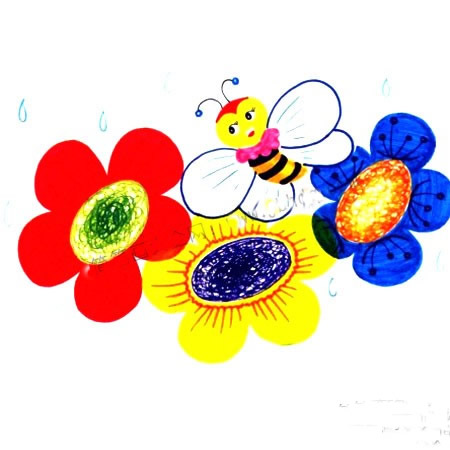 小学生蜜蜂采蜜怎么画_儿童水彩画入门基础教程