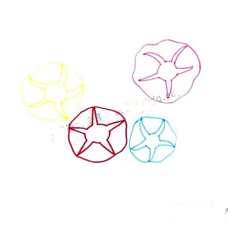 【儿童画喇叭花画法】儿童水彩画植物教程步骤图片