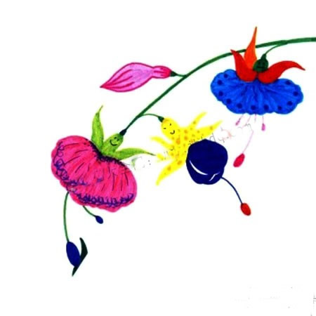 【绘画蝶恋花教程】儿童水彩画蝴蝶恋花教程步骤图解
