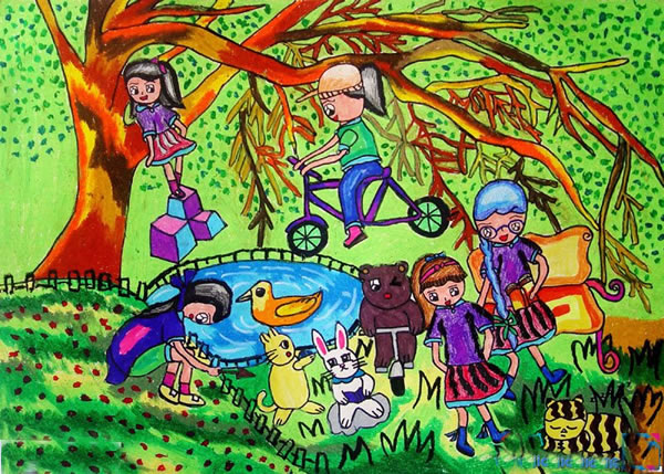 和谐家园一等奖获奖儿童画作品欣赏