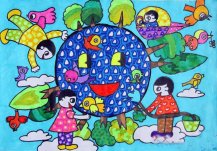 世界地球日儿童画