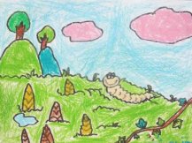 小学生春天风景儿童画