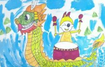 端午节赛龙舟儿童画作品