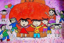 庆祝国庆节优秀儿童画