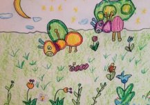 小蚂蚁搬东西儿童画